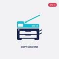 Two color copy machine vector icon from electronic devices concept. isolated blue copy machine vector sign symbol can be use for Royalty Free Stock Photo