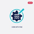 Two color corn with pine vector icon from culture concept. isolated blue corn with pine vector sign symbol can be use for web,