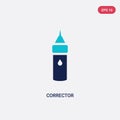 Two color corrector vector icon from education concept. isolated blue corrector vector sign symbol can be use for web, mobile and