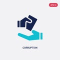 Two color corruption vector icon from ethics concept. isolated blue corruption vector sign symbol can be use for web, mobile and Royalty Free Stock Photo