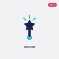 Two color creation vector icon from art and design concept. isolated blue creation vector sign symbol can be use for web, mobile