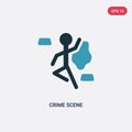 Two color crime scene vector icon from law and justice concept. isolated blue crime scene vector sign symbol can be use for web,