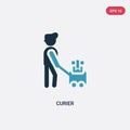 Two color curier vector icon from people concept. isolated blue curier vector sign symbol can be use for web, mobile and logo. eps