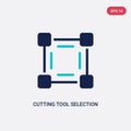 Two color cutting tool selection vector icon from art concept. isolated blue cutting tool selection vector sign symbol can be use
