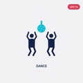 Two color dance vector icon from entertainment and arcade concept. isolated blue dance vector sign symbol can be use for web,