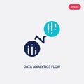 Two color data analytics flow vector icon from business and analytics concept. isolated blue data analytics flow vector sign