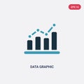 Two color data graphic vector icon from seo and web concept. isolated blue data graphic vector sign symbol can be use for web,