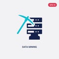 Two color data mining vector icon from artificial intellegence concept. isolated blue data mining vector sign symbol can be use