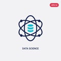 Two color data science vector icon from general-1 concept. isolated blue data science vector sign symbol can be use for web,