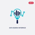 Two color data search interface vector icon from business concept. isolated blue data search interface vector sign symbol can be