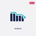 Two color decrease vector icon from e-commerce and payment concept. isolated blue decrease vector sign symbol can be use for web, Royalty Free Stock Photo