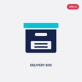 Two color delivery box vector icon from delivery and logistics concept. isolated blue delivery box vector sign symbol can be use