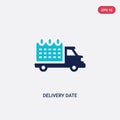 Two color delivery date vector icon from delivery and logistics concept. isolated blue delivery date vector sign symbol can be use