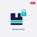 Two color delivery safety vector icon from delivery and logistics concept. isolated blue delivery safety vector sign symbol can be