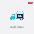 Two color delivery schedule vector icon from delivery and logistics concept. isolated blue delivery schedule vector sign symbol