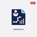 Two color demographic vector icon from big data concept. isolated blue demographic vector sign symbol can be use for web, mobile