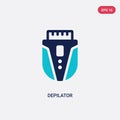 Two color depilator vector icon from hygiene concept. isolated blue depilator vector sign symbol can be use for web, mobile and
