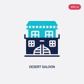 Two color desert saloon vector icon from desert concept. isolated blue desert saloon vector sign symbol can be use for web, mobile