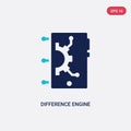 Two color difference engine vector icon from artificial intellegence concept. isolated blue difference engine vector sign symbol