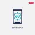 Two color digital display 60 vector icon from education concept. isolated blue digital display 60 vector sign symbol can be use Royalty Free Stock Photo