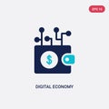 Two color digital economy vector icon from general-1 concept. isolated blue digital economy vector sign symbol can be use for web Royalty Free Stock Photo