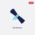 Two color diploma roll vector icon from education concept. isolated blue diploma roll vector sign symbol can be use for web, Royalty Free Stock Photo