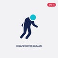 Two color disappointed human vector icon from feelings concept. isolated blue disappointed human vector sign symbol can be use for