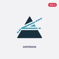 Two color dispersion vector icon from science concept. isolated blue dispersion vector sign symbol can be use for web, mobile and