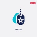 Two color dog tag vector icon from army and war concept. isolated blue dog tag vector sign symbol can be use for web, mobile and Royalty Free Stock Photo