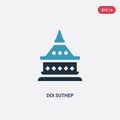 Two color doi suthep vector icon from religion concept. isolated blue doi suthep vector sign symbol can be use for web, mobile and