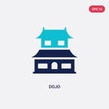 Two color dojo vector icon from asian concept. isolated blue dojo vector sign symbol can be use for web, mobile and logo. eps 10