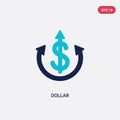 Two color dollar vector icon from cryptocurrency economy concept. isolated blue dollar vector sign symbol can be use for web, Royalty Free Stock Photo