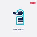 Two color door hanger vector icon from hotel and restaurant concept. isolated blue door hanger vector sign symbol can be use for