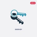 Two color door key vector icon from smart home concept. isolated blue door key vector sign symbol can be use for web, mobile and