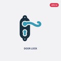 Two color door lock vector icon from security concept. isolated blue door lock vector sign symbol can be use for web, mobile and Royalty Free Stock Photo