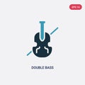 Two color double bass vector icon from music concept. isolated blue double bass vector sign symbol can be use for web, mobile and Royalty Free Stock Photo