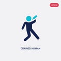 Two color drained human vector icon from feelings concept. isolated blue drained human vector sign symbol can be use for web,