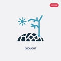 Two color drought vector icon from meteorology concept. isolated blue drought vector sign symbol can be use for web, mobile and Royalty Free Stock Photo
