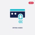 Two color drying hands vector icon from hygiene concept. isolated blue drying hands vector sign symbol can be use for web, mobile