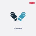 Two color dua hands vector icon from religion concept. isolated blue dua hands vector sign symbol can be use for web, mobile and Royalty Free Stock Photo