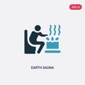 Two color earth sauna vector icon from sauna concept. isolated blue earth sauna vector sign symbol can be use for web, mobile and Royalty Free Stock Photo