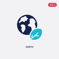 Two color earth vector icon from ecology concept. isolated blue earth vector sign symbol can be use for web, mobile and logo. eps