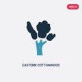Two color eastern cottonwood tree vector icon from nature concept. isolated blue eastern cottonwood tree vector sign symbol can be