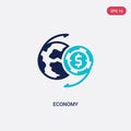 Two color economy vector icon from digital economy concept. isolated blue economy vector sign symbol can be use for web, mobile Royalty Free Stock Photo