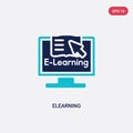 Two color elearning vector icon from e-learning concept. isolated blue elearning vector sign symbol can be use for web, mobile and