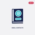 Two color email contacts vector icon from business concept. isolated blue email contacts vector sign symbol can be use for web,