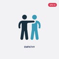 Two color empathy vector icon from people skills concept. isolated blue empathy vector sign symbol can be use for web, mobile and