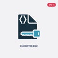 Two color encripted file vector icon from programming concept. isolated blue encripted file vector sign symbol can be use for web
