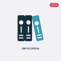 Two color encyclopedia vector icon from logo concept. isolated blue encyclopedia vector sign symbol can be use for web, mobile and