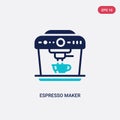 Two color espresso maker vector icon from electronic devices concept. isolated blue espresso maker vector sign symbol can be use